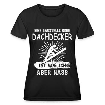 Dachdecker - Frauen Funktions-T-Shirt - Schwarz - Vorne - AI Model Female 172 light (172cm)