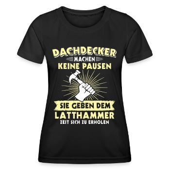 Dachdecker Dächer Decken Dachdecken - Frauen Funktions-T-Shirt - Schwarz - Vorne - AI Model Female 172 light (172cm)