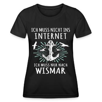 Wismar Sprüche Ostsee Wismarer - Frauen Funktions-T-Shirt - Schwarz - Vorne - AI Model Female 172 light (172cm)