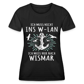 Wismar Sprüche Ostsee Wismarer - Frauen Funktions-T-Shirt - Schwarz - Vorne - AI Model Female 172 light (172cm)