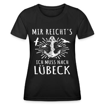 Lübeck - Frauen Funktions-T-Shirt - Schwarz - Vorne - AI Model Female 172 light (172cm)