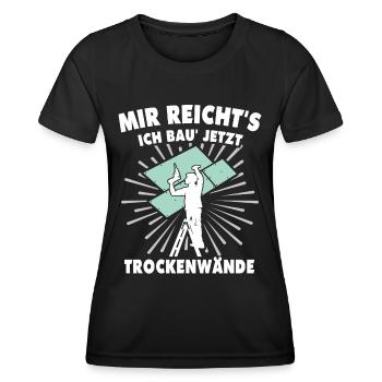 Trockenbauer Trockenbaumonteur Trockenbau - Frauen Funktions-T-Shirt - Schwarz - Vorne - AI Model Female 172 light (172cm)