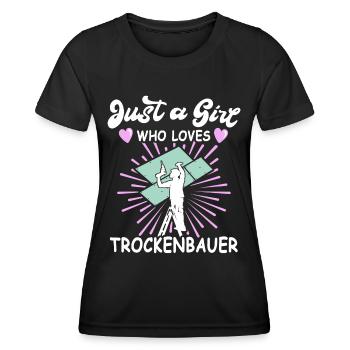 Trockenbauer Trockenbaumonteur Trockenbau - Frauen Funktions-T-Shirt - Schwarz - Vorne - AI Model Female 172 light (172cm)