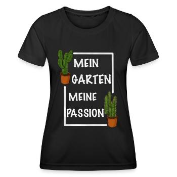 Mein Garten meine Passion - Frauen Funktions-T-Shirt - Schwarz - Vorne - AI Model Female 172 light (172cm)
