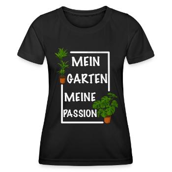 Mein Garten meine Passion - Frauen Funktions-T-Shirt - Schwarz - Vorne - AI Model Female 172 light (172cm)