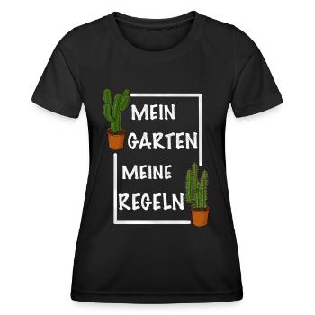 Mein Garten meine Regeln - Frauen Funktions-T-Shirt - Schwarz - Vorne - AI Model Female 172 light (172cm)