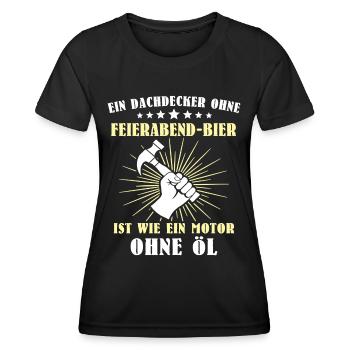 Dachdecker Sprüche Dachdecken - Frauen Funktions-T-Shirt - Schwarz - Vorne - AI Model Female 172 light (172cm)