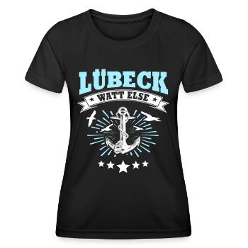 Lübeck Sprüche Hansestadt Luebeck - Frauen Funktions-T-Shirt - Schwarz - Vorne - AI Model Female 172 light (172cm)