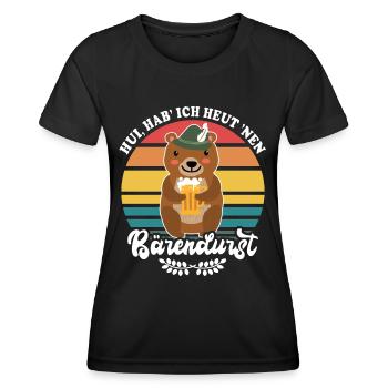 Bier Bierliebhaber Bär - Frauen Funktions-T-Shirt - Schwarz - Vorne - AI Model Female 172 light (172cm)