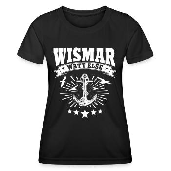 Wismar - Frauen Funktions-T-Shirt - Schwarz - Vorne - AI Model Female 172 light (172cm)