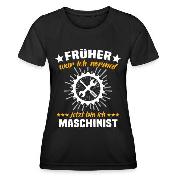 Maschinist Sprüche Maschinenführer - Frauen Funktions-T-Shirt - Schwarz - Vorne - AI Model Female 172 light (172cm)