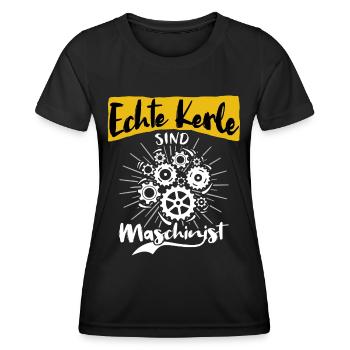 Maschinist Sprüche Maschinenführer - Frauen Funktions-T-Shirt - Schwarz - Vorne - AI Model Female 172 light (172cm)