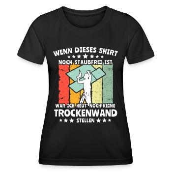 Trockenbauer Trockenbaumonteur Trockenbau - Frauen Funktions-T-Shirt - Schwarz - Vorne - AI Model Female 172 light (172cm)