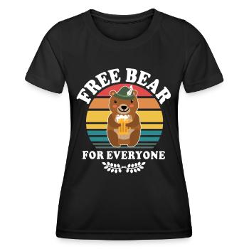 Beer Bear Beer Sayings Boozing Toasts - Women's Functional T-Shirt - black - Front - AI Model Female 172 light (172cm)