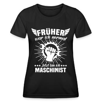 Maschinist Sprüche Maschinisten - Frauen Funktions-T-Shirt - Schwarz - Vorne - AI Model Female 172 light (172cm)