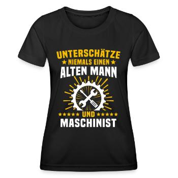 Maschinist Sprüche Maschinisten - Frauen Funktions-T-Shirt - Schwarz - Vorne - AI Model Female 172 light (172cm)