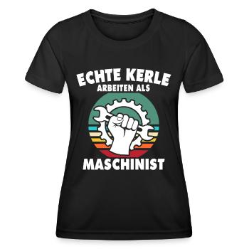 Maschinist Sprüche Maschinisten - Frauen Funktions-T-Shirt - Schwarz - Vorne - AI Model Female 172 light (172cm)