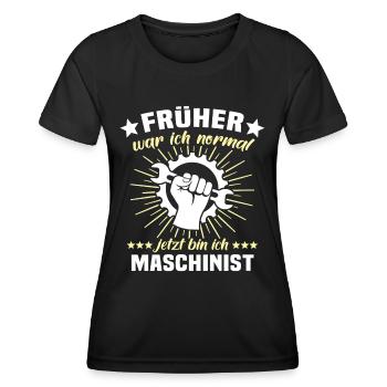 Maschinist Sprüche Maschinisten - Frauen Funktions-T-Shirt - Schwarz - Vorne - AI Model Female 172 light (172cm)