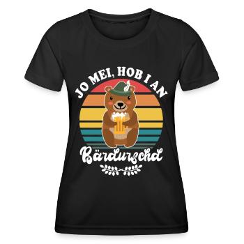 Bier Bayern Dialekt Bär Volksfest Biersprüche - Frauen Funktions-T-Shirt - Schwarz - Vorne - AI Model Female 172 light (172cm)