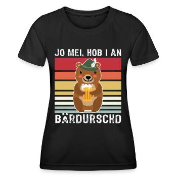 Bier Bayern Dialekt Bär Volksfest Biersprüche - Frauen Funktions-T-Shirt - Schwarz - Vorne - AI Model Female 172 light (172cm)