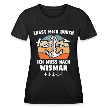 Stadt Wismar Sprüche Wismarer - Frauen Funktions-T-Shirt - Schwarz - Vorne - AI Model Female 172 light (172cm)