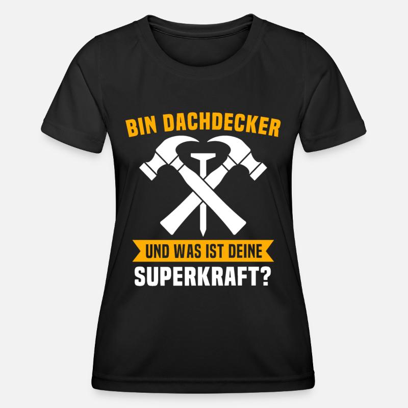 Dachdecker Beruf Dachdecken - Frauen Funktions-T-Shirt - Schwarz