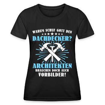 Dachdecker Beruf Dachdecken - Frauen Funktions-T-Shirt - Schwarz - Vorne - AI Model Female 172 light (172cm)