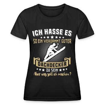 Dachdecker Beruf Dachdecken - Frauen Funktions-T-Shirt - Schwarz - Vorne - AI Model Female 172 light (172cm)