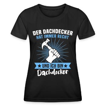 Dachdecker Beruf Dachdecken - Frauen Funktions-T-Shirt - Schwarz - Vorne - AI Model Female 172 light (172cm)