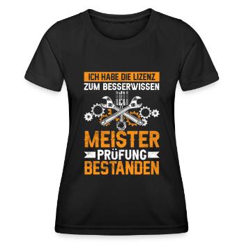 Meisterprüfung bestanden - Frauen Funktions-T-Shirt - Schwarz - Vorne - AI Model Female 172 light (172cm)