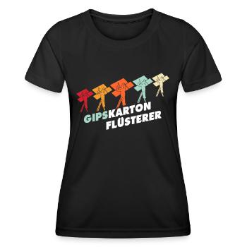 Trockenbauer Trockenbaumonteur Trockenbau - Frauen Funktions-T-Shirt - Schwarz - Vorne - AI Model Female 172 light (172cm)