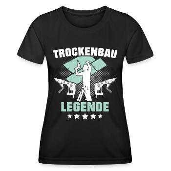 Trockenbauer Trockenbaumonteur Trockenbau - Frauen Funktions-T-Shirt - Schwarz - Vorne - AI Model Female 172 light (172cm)