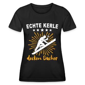 Dachdecker Handwerker Dachdecken - Frauen Funktions-T-Shirt - Schwarz - Vorne - AI Model Female 172 light (172cm)