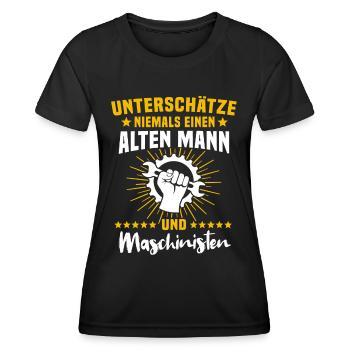 Maschinist Sprüche Maschinenführer - Frauen Funktions-T-Shirt - Schwarz - Vorne - AI Model Female 172 light (172cm)