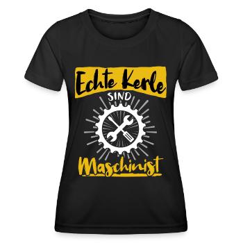 Maschinist Sprüche Maschinenführer - Frauen Funktions-T-Shirt - Schwarz - Vorne - AI Model Female 172 light (172cm)