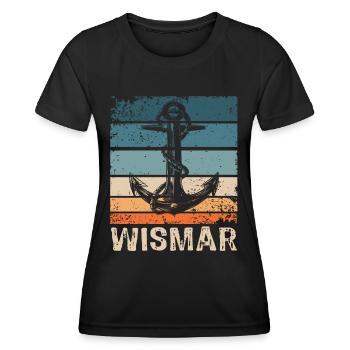 Wismar Ostsee Wismarer Urlaub - Frauen Funktions-T-Shirt - Schwarz - Vorne - AI Model Female 172 light (172cm)