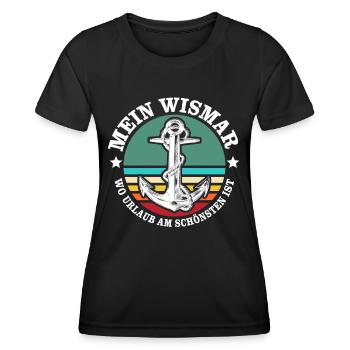 Wismar Ostsee Wismarer Urlaub - Frauen Funktions-T-Shirt - Schwarz - Vorne - AI Model Female 172 light (172cm)