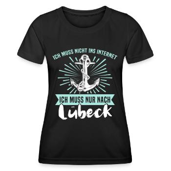 Lübeck Sprüche Hansestadt Luebeck - Frauen Funktions-T-Shirt - Schwarz - Vorne - AI Model Female 172 light (172cm)