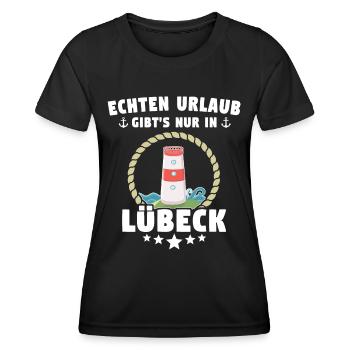 Lübeck Sprüche Hansestadt Luebeck - Frauen Funktions-T-Shirt - Schwarz - Vorne - AI Model Female 172 light (172cm)