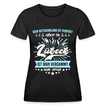 Lübeck Sprüche Hansestadt Luebeck - Frauen Funktions-T-Shirt - Schwarz - Vorne - AI Model Female 172 light (172cm)