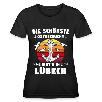 Lübeck Sprüche Hansestadt Luebeck - Frauen Funktions-T-Shirt - Schwarz - Vorne - AI Model Female 172 light (172cm)