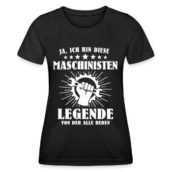 Maschinist - Frauen Funktions-T-Shirt - Schwarz - Vorne - AI Model Female 172 light (172cm)