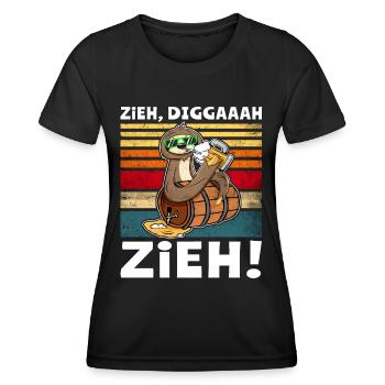 Löten Digga Bier Trinksprüche Saufshirt - Frauen Funktions-T-Shirt - Schwarz - Vorne - AI Model Female 172 light (172cm)