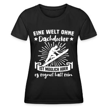 Dachdecker Dachdecken - Frauen Funktions-T-Shirt - Schwarz - Vorne - AI Model Female 172 light (172cm)