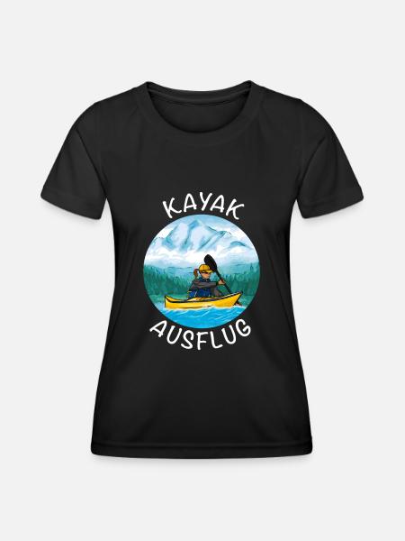 Kajak Ausflug - Frauen Funktions-T-Shirt - Schwarz