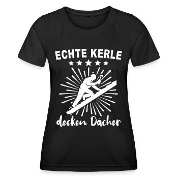 Dachdecker Dachdecken - Frauen Funktions-T-Shirt - Schwarz - Vorne - AI Model Female 172 light (172cm)