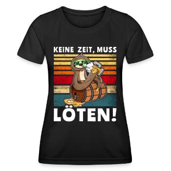 Bier Biersprüche Faultier Saufshirt - Frauen Funktions-T-Shirt - Schwarz - Vorne - AI Model Female 172 light (172cm)