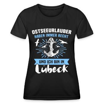 Lübeck Ostsee Lübecker Sprüche - Frauen Funktions-T-Shirt - Schwarz - Vorne - AI Model Female 172 light (172cm)