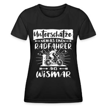Wismar Fahrradfahrer Wismarer Radfahrer - Frauen Funktions-T-Shirt - Schwarz - Vorne - AI Model Female 172 light (172cm)