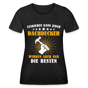 Dachdecker Handwerker Dachdecken - Frauen Funktions-T-Shirt - Schwarz - Vorne - AI Model Female 172 light (172cm)